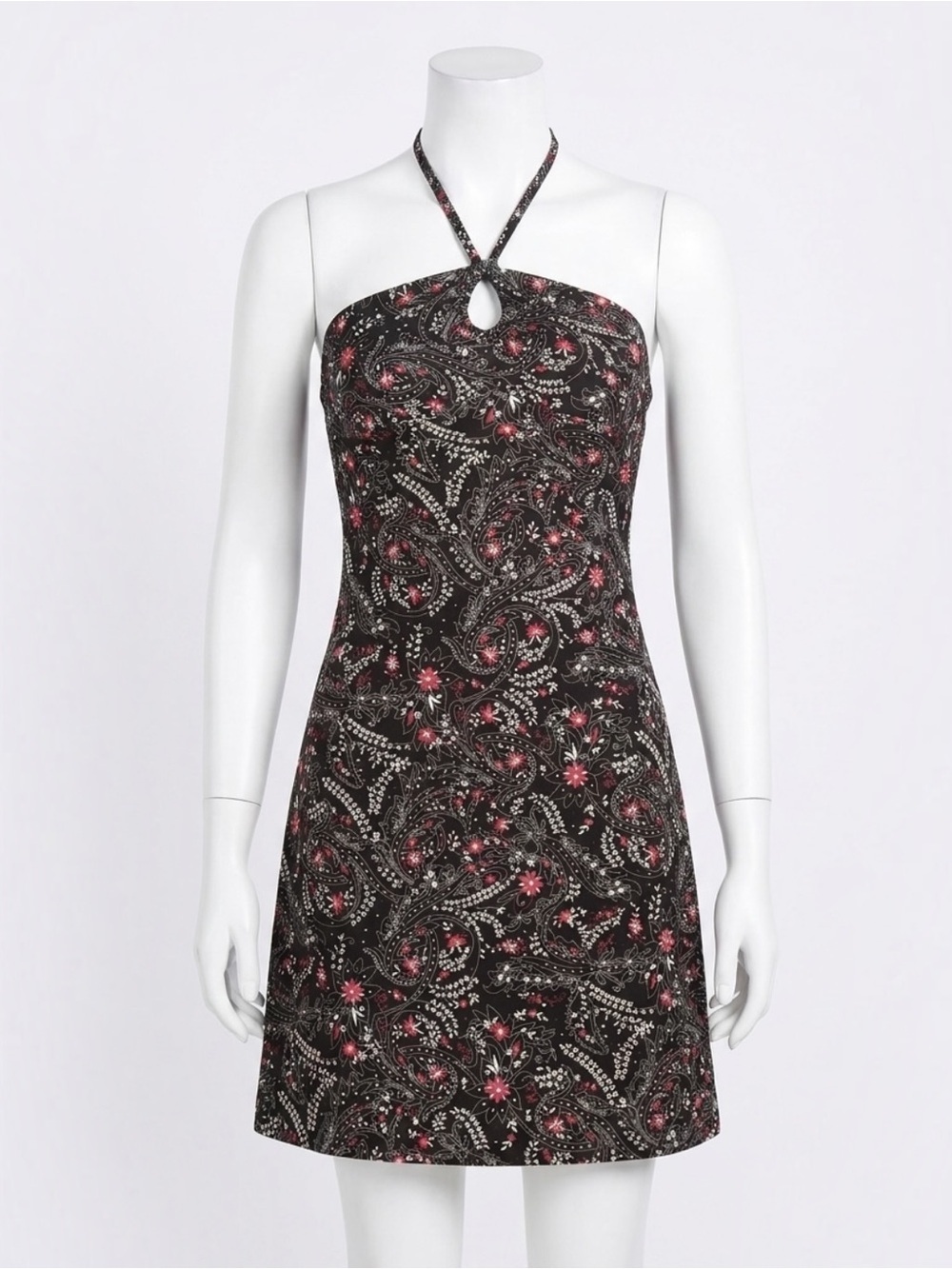 LOFT Ann Taylor Paisley Keyhole Halter Dress Summer Boho Casual Sleeveless Sz 6P
